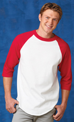 adult raglan baseball 3/4 sleeve